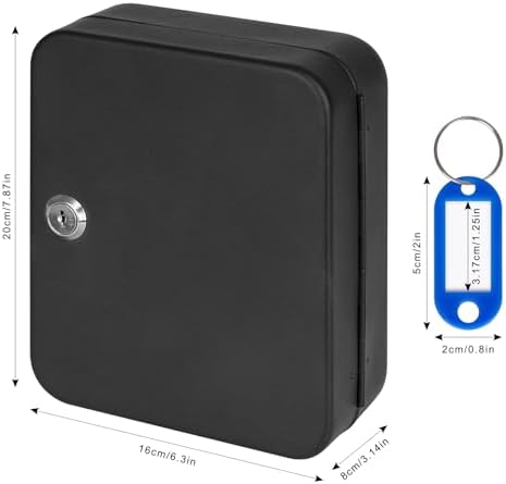 KYODOLED Key Box Wall Mount, Key Lock, 20 Hooks, Black - Image 4
