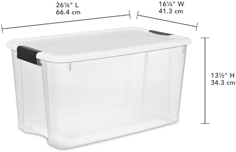 Sterilite 20-Pack Ultra Latching Box, Storage Bins with Lids, Clear Plastic, 70 Quart - Heavy-Duty Organizing Containers for Closet, Bathroom, and Office - Image 3