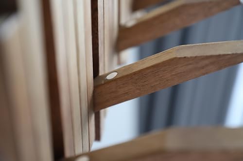 Natural Wood Wall Mounted Piano Coat Rack| Coat Rack Wall Mount| Flip Down Wall Hook Rack 5 Hooks| Entryway Wall Art Hook,Made of Acacia Wood (Wood Wax Oil staining Light Brown). - Image 6