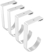 FLEXIMOUNTS 4 Pack Add-On Storage Flat Hooks, White by FLEXIMOUNTS