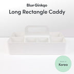 BLUE GINKGO Stackable Organizer Caddy, Long, White, Made in Korea - Image 2