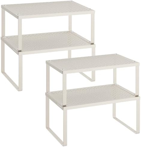 SONGMICS Set of 4 Metal Spice Racks, Stackable Expandable Shelf Risers by Unknown