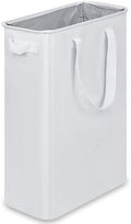 efluky Slim Laundry Basket, Narrow Laundry Hamper with Handles, Collapsible Dirty Clothes Hamper, Tall Laundry Bin for Laundry Room, Dorm and Bedroom, 12.7 Gallons(48L) White by efluky