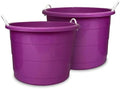 HOMZ Utility Tub, Storage Bucket with Rope Handles, 18 Gal, Purple, 2 Pack by Homz