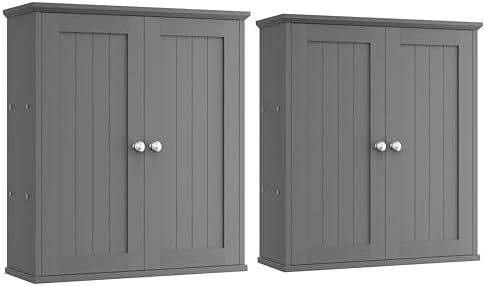 Shintenchi Bathroom Wall Medicine Cabinet, Storage Organizer, 2 Pcs, Gray by Shintenchi%7CFurnitureMadeforRealLife