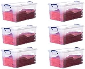 Superio 36 Quart Clear Plastic Storage Boxes with Lids, Stackable Organizer Containers, BPA-Free Storage Bins for Home, Office, School & Dorm, 6 Pack by Superio