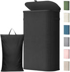 Lifewit Slim Laundry Basket with Lid and Removable Bag, 65L, Black by Lifewit