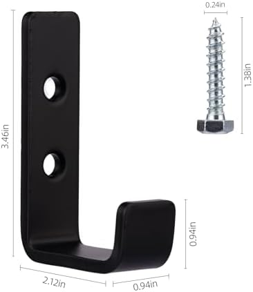 JIMMY LUCKY 4 Pcs Heavy Duty J Hooks for Hanging, Heavy Duty Garage Hooks for Hanging, Black Wall Mounted Utility Hookss, Garage Storage Hook for Hanging Extension Cords Garden Tools Clothes Keys - Image 2