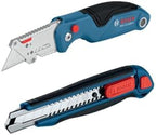Bosch H11-14100-1 2-Piece Utility Knife Set | Folding and Snap-Off Knives with Robust Design, Integrated Blade Storage, and Belt Clip - Includes 4 Blades by Unknown