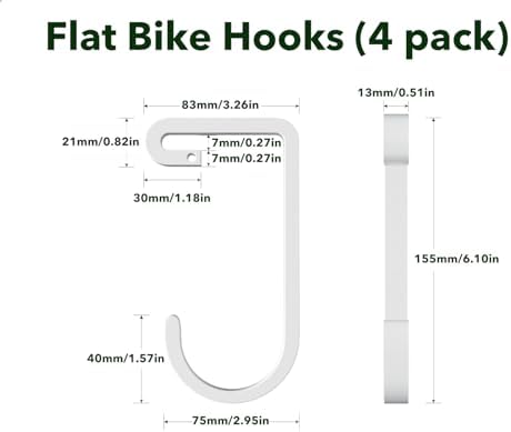 Thickened Bike Hooks for Garage Ceiling Rack,S Hooks for Hanging Bike,White - Image 2