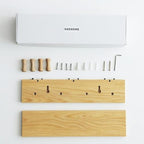 Small Entryway Shelf with Hooks, Wall Mounted Coat Rack with Shelf for Small Spaces, Wooden Floating Wall Organizer for Entryway, Mudroom, Nursery, Bathroom & Kitchen (Oak Finish) - Image 4