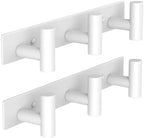 VAEHOLD Hat and Coat Wall Mount Rack - Hooks for Robes, Bags, Keys, and Towels - Bathroom Towel Hanger Organizer (White, “T“ Shape 3 Hooks 2 Pack) by VAEHOLD