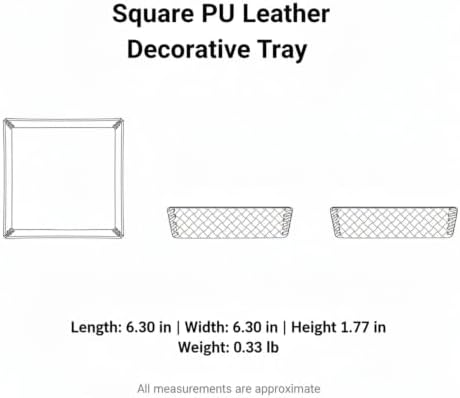 6.3 Inch Square PU Leather Catchall Tray for Keys, Jewelry & Decor - Modern Storage Organizer for Entryway, Vanity, Nightstand (1 Pack) - Image 7