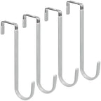 FYY Over the Door Hooks, Single-Hanger 4 Pack, Fits Doors 1.6" Silver by FYY