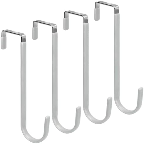 FYY Over the Door Hooks, Single-Hanger 4 Pack, Fits Doors 1.6" Silver by FYY