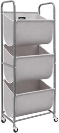STORAGE MANIAC 120 Liters Vertical Rolling Laundry Hamper, 3 Section Laundry Sorter with Wheels and 2 Breaks, 3-tier Laundry Baskets for Small Space, Dorm, Laundry Room, Closet, Bathroom, Gray 3-tier by STORAGEMANIAC