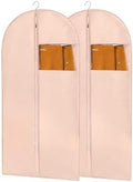 43" Suit Bags for Closet Storage and Travel, Pink Garment Bags for Hanging Clothes, Women’s Suit Cover Bags with Clear Window for Coats, Jackets, Shirts(2 Pack) by Perber