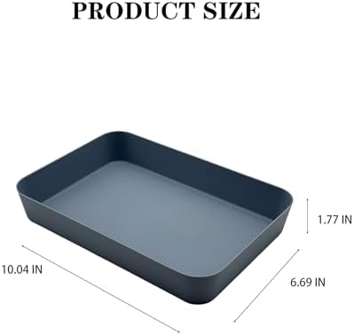 Desktop Storage Organizer Valet Tray - Makeup Organizer for Watch Wallet Phone Keys Perfume, Square Catchall Tray for Kitchen Counter Vanity Bathroom Living Room|Blue - Image 5