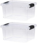 Superio 6.6 Quart Clear Plastic Storage Boxes with Lids, Stackable Organizer Containers, BPA-Free Storage Bins for Home, Office, School & Dorm, 2 Pack by Superio