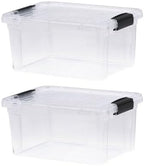 Superio 6.6 Quart Clear Plastic Storage Boxes with Lids, Stackable Organizer Containers, BPA-Free Storage Bins for Home, Office, School & Dorm, 2 Pack by Superio