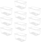 YIHONG 10 Pack Clear Storage Bins, Pantry Organizer Bins with Handle, XL by YIHONG