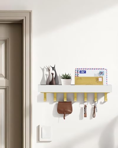 Key Holder Wall Mount Magnetic Adhesive - Key Hooks Rack with shelf - Image 2