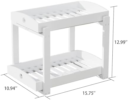 2 Pack Bamboo Under Sink Organizer, 2-Tier Pull-Out Drawers, Kitchen & Bath - Image 2