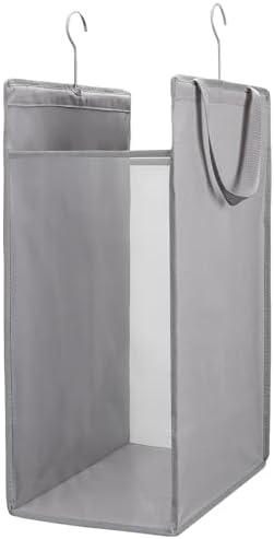 FENTEC 1 Pack Grey Hanging Laundry Hamper，Laundry Hamper Bag with Handles by Fentec