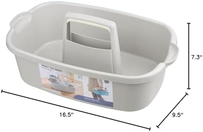 Large Cleaning Supplies Caddy Portable Shower Caddy Basket Light Gray 2Pk - Image 6