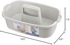Large Cleaning Supplies Caddy Portable Shower Caddy Basket Light Gray 2Pk - Image 6