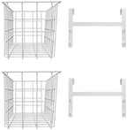 MaraFansie Basket with Hook, Grid Storage Basket, Over the Cabinet Door Organizer, Wire Hanging Basket with Hook Over the Door/Railing, Under Sink Kitchen Cabinet, Pantry, Bathroom, White, 4 Pack - Image 5
