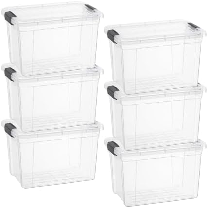 Superio 2.5 Quart Clear Plastic Storage Boxes with Lids, Stackable Organizer Containers, BPA-Free Storage Bins for Home, Office, School & Dorm, 6 Pack by Superio