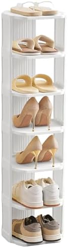 UFORU 7-Tier Small Vertical Shoe Rack,Plastic Shoe Organizer,Narrow Spaces by UFORU