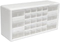 Akro-Mils 26-Drawer Plastic Storage Cabinet, 20" W x 6" D x 10" H, White by Akro-Mils