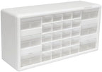 Akro-Mils 26-Drawer Plastic Storage Cabinet, 20" W x 6" D x 10" H, White by Akro-Mils