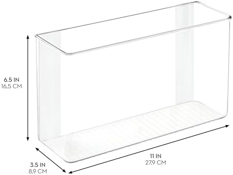 iDesign AFFIXX Plastic Wall Mount Organizer for Kitchen Bathroom, Office, Bedroom, Garage, Craft Room, 3.5" x 11" x 6.5", Clear - Image 2