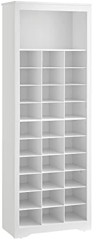 VASAGLE Tall Shoe Storage Cabinet, 10‑Tier, Holds Up to 30 Pairs of Shoes | Vertical Wood Rack, 24.8 x 12.6 x 73.7 inch, for Entryway, Cloud White, HELAN Collection ULBS273T14 by Unknown