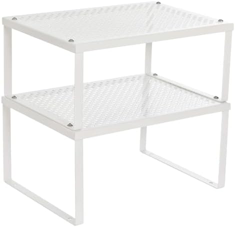 SONGMICS Set of 2 Metal Spice Racks, Stackable Expandable Shelf Risers by Unknown