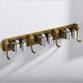 Mop Broom Holder Wall Mount Garden Tool Organizer, Brass Heavy Duty Tool Hanger with 3 Racks 4 Hooks for Kitchen Bathroom Closet Garage Office Laundry by FiunkesLightFixture