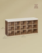 VASAGLE Shoe Bench with Cushion, 15 Compartments, 11.8 x 41.3 x 18.9 Inches - Image 3