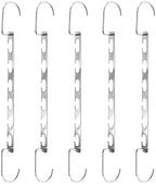 5 Packs Vertical & Horizontal Hangers, Sturdy Stainless Steel Space-saving Hangers with 6 U-Shaped Holes, Heavy Duty Clothes Hooks for Heavy Coats, Metal Closet Organizers and Storage for Wardrobe - Image 2