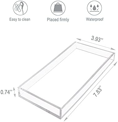 Acrylic Vanity Tray for Organizing, Clear Bathroom Trays for Counter, Desk, Dresser - Image 4