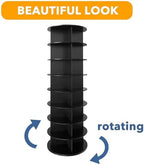 SpaceAid 8 Tier Rotating Shoe Rack Tower, Spinning Shoe Display Lazy Susan, Revolving 360 Shoe Rack Storage Round Carousel, Vertical Handbag Rotate Shoes Closet Organization (8-Tier Black) - Image 7