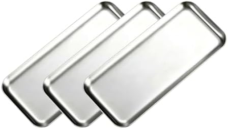 3 Pack Small Stainless Steel Tray, 8.7 Inch Mini Tray by VCREATC-VCREATEFORCUSTOMER