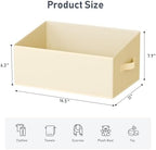 DIMJ Large Closet Storage Bins 8 Pack - Fabric Trapezoid Closet Organizer Bin, Foldable Storage Baskets for Shelves, Closet Shelf Organizer, Clothing Storage Box for Toys, Books, Towel, Clothes, Beige - Image 2