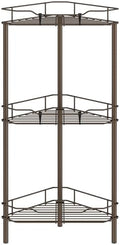 HuggieGems Metal Floor Standing Corner Shower Caddy, Bronze, 3 Tier by HuggieGems