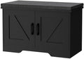HOMSHO Farmhouse Shoe Storage Bench with 2 Barn Doors & Padded Seat Cushion by HOMSHO
