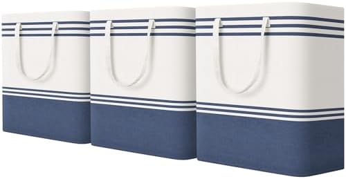 TranquilRelax 3-Pack Laundry Basket, Laundry Hamper, Blue-100L by Unknown