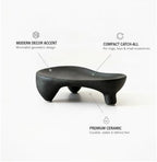 Small Item Catch-All Tray for Rings and Keys, Geometric Ceramic Organizer Dish with Raised Edges, Modern Minimalist Decor for Nightstand or Entryway (Black/White) - Image 4