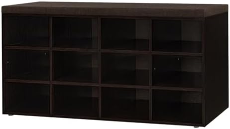 DINZI LVJ Shoe Storage Bench with Cushion, 40.9" Cubby Shoe Rack, 12-Cubby by DINZILVJ